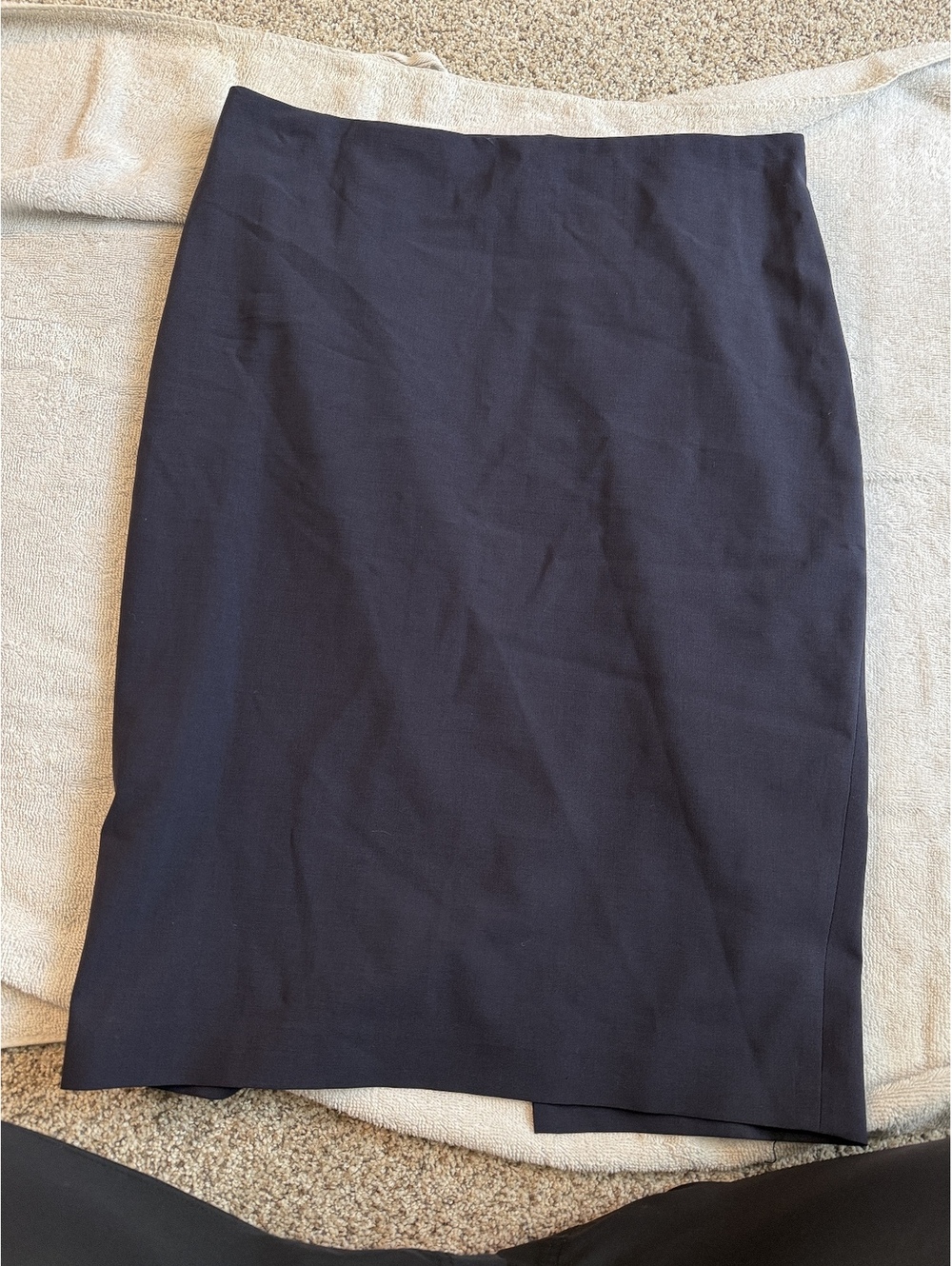 Black Knee-Length Pencil Skirt with Back Slit
